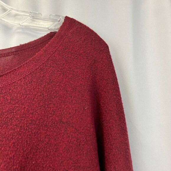 Moa Moa Womens Burgundy Round Neck 3/4 Sleeve Knit Pullover Sweater Size Large - Picture 7 of 8